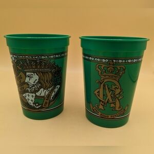 Rex New Orleans Cup Set Of 2 Plastic Green Rex King Of Carnival Mardi Gras 12oz